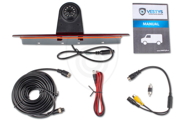 Inhoud van de verpakking van de achteruitrijcamera voor de Mercedes Sprinter Inhoud van de verpakking van de achteruitrijcamera voor de Mercedes Sprinter