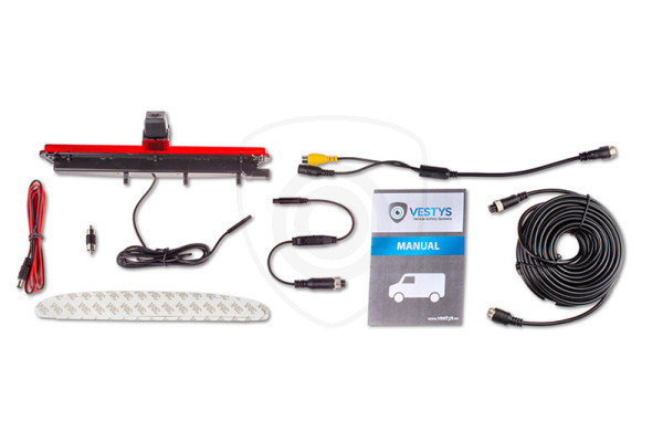 Inhoud van de verpakking van de achteruitrijcamera voor de Iveco Daily 6 Inhoud van de verpakking van de achteruitrijcamera voor de Iveco Daily 6