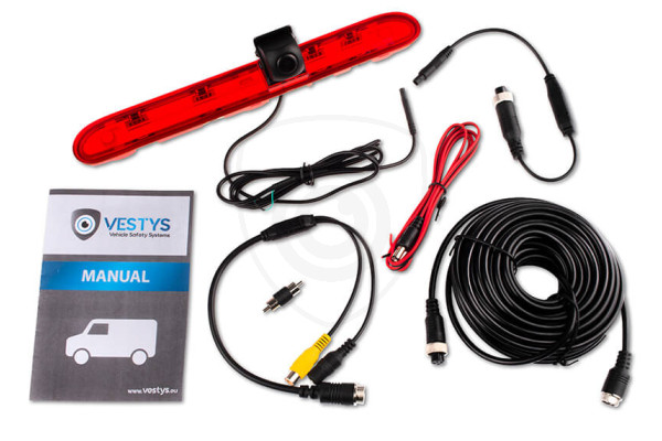 Inhoud van de verpakking van de achteruitrijcamera voor de Citroën Jumpy en SpaceTourer Inhoud van de verpakking van de achteruitrijcamera voor de Citroën Jumpy en SpaceTourer