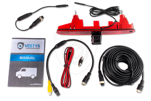 Inhoud van de verpakking van de achteruitrijcamera voor de Opel Combo E Inhoud van de verpakking van de achteruitrijcamera voor de Opel Combo E