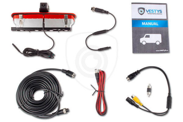 Inhoud van de verpakking van de achteruitrijcamera voor Fiat Doblò Inhoud van de verpakking van de achteruitrijcamera voor Fiat Doblò