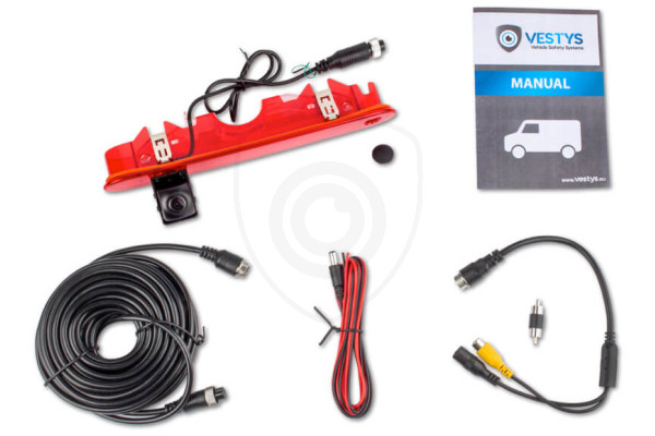 Inhoud van de verpakking van de achteruitrijcamera voor Renault Kangoo Van Inhoud van de verpakking van de achteruitrijcamera voor Renault Kangoo Van