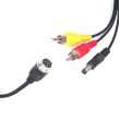 Y-adapter van 4-polig mannelijk / 2x Cinch mannelijk + voeding mannelijk
