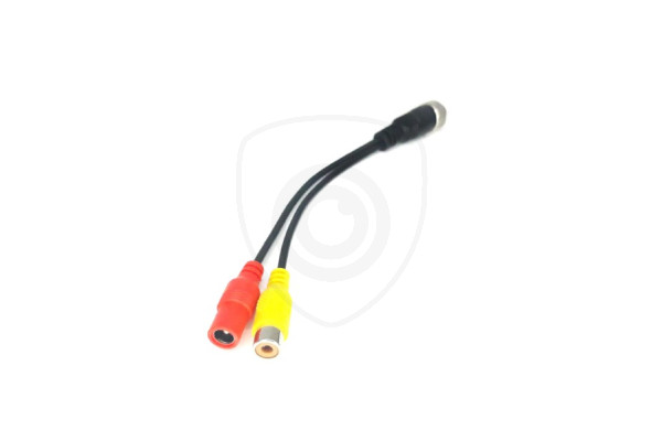 Y-adapter 4-polig vrouwelijk / 1x Cinch vrouwelijk + voeding vrouwelijk