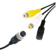 Y-adapter 4-pin vrouwelijk / 2x RCA vrouwelijk + voeding vrouwelijk