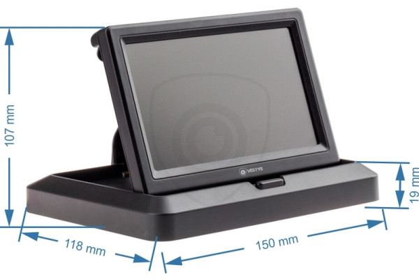 Opvouwbare 5″ automonitor voor Achteruitrijcamera’s