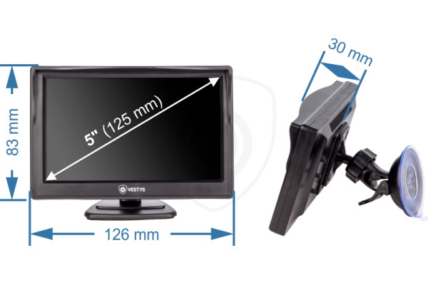 5″ staande monitor voor de auto