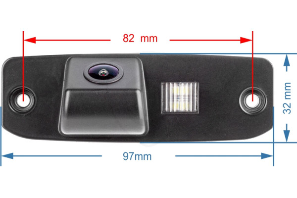 Afmetingen van de Achteruitrijcamera voor Hyundai Tucson, Kona, Accent, Elantra en andere Afmetingen van de Achteruitrijcamera voor Hyundai Tucson, Kona, Accent, Elantra en andere