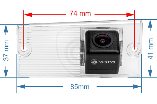 Afmetingen van de achteruitrijcamera voor Kia Sportage (2004 - 2010) Afmetingen van de achteruitrijcamera voor Kia Sportage (2004 - 2010)
