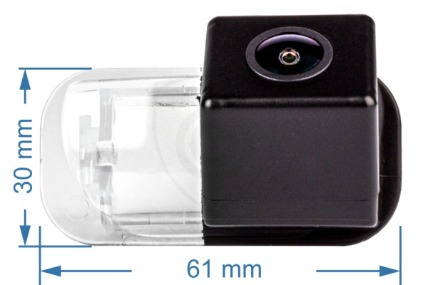 Afmetingen van de achteruitrijcamera voor Mercedes-Benz A-Klasse (W245) en B-Klasse (W169) Afmetingen van de achteruitrijcamera voor Mercedes-Benz A-Klasse (W245) en B-Klasse (W169)