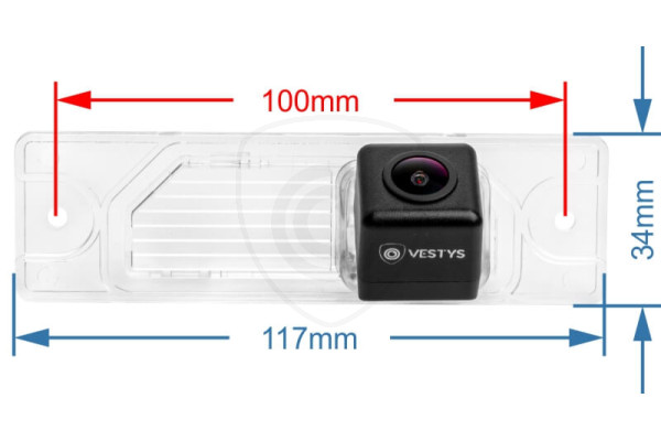 Afmetingen van de achteruitrijcamera voor Renault Koleos Afmetingen van de achteruitrijcamera voor Renault Koleos