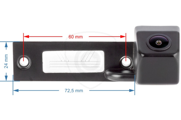 Afmetingen van de achteruitrijcamera voor VW Golf, Jetta, Passat B5, B6 en andere Afmetingen van de achteruitrijcamera voor VW Golf, Jetta, Passat B5, B6 en andere