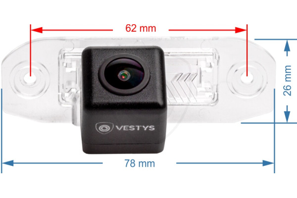 Achteruitrijcamera Volvo S40, S60, S80, V50, V60, V70, XC60, XC70, XC90 en C70 2003, 2004, 2005, 2006, 2007, 2008, 2009, 2010, 2011, 2012, 2013, 2014, 2015