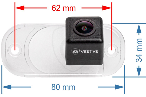 Afmetingen van de achteruitrijcamera voor Hyundai Santa Fe en H1 Afmetingen van de achteruitrijcamera voor Hyundai Santa Fe en H1