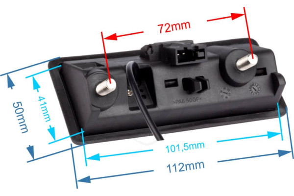 Achteruitrijcamera in de kofferbakgreep voor Audi A3, A4, A5, A6, Q3, Q5, Q7 2007, 2008, 2009, 2010, 2011, 2012, 2013, 2014, 2015, 2016, 2017, 2018, 2019
