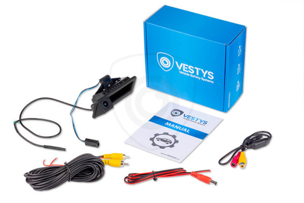 Inhoud van de verpakking - achteruitrijcamera BMW voor handgreep van de achterklep, videokabel, aansluitingshandleiding, stroomkabel, adapter Inhoud van de verpakking - achteruitrijcamera BMW voor handgreep van de achterklep, videokabel, aansluitingshandleiding, stroomkabel, adapter