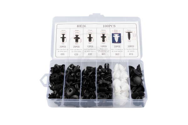 Set clips voor bekleding en carrosserie van de auto – 100 st.