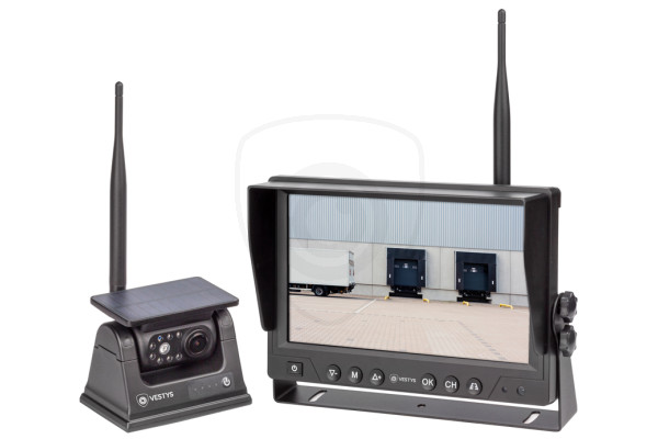 Draadloze wifi AHD-set voor bedrijfsvoertuigen met camera en zonnepaneellading evenals magnetische bevestiging